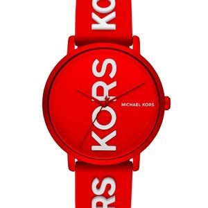 Michael Kors 42mm red orange silicone watch
